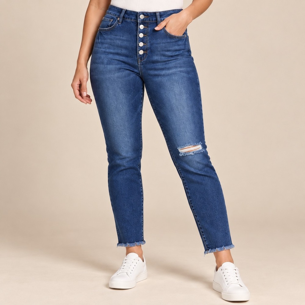 Altar'd State Button Fly Skinny Jeans Women's 30/11 Large Festival Preppy Y2K